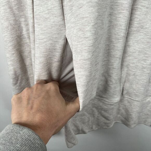 Athleta Apollo Pullover Sweatshirt Long Sleeve Medium Cream‎ Athleisure Relaxed - Picture 6 of 15